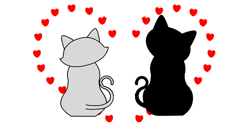 Шаблон на День Святого Валентина Влюбленные котики