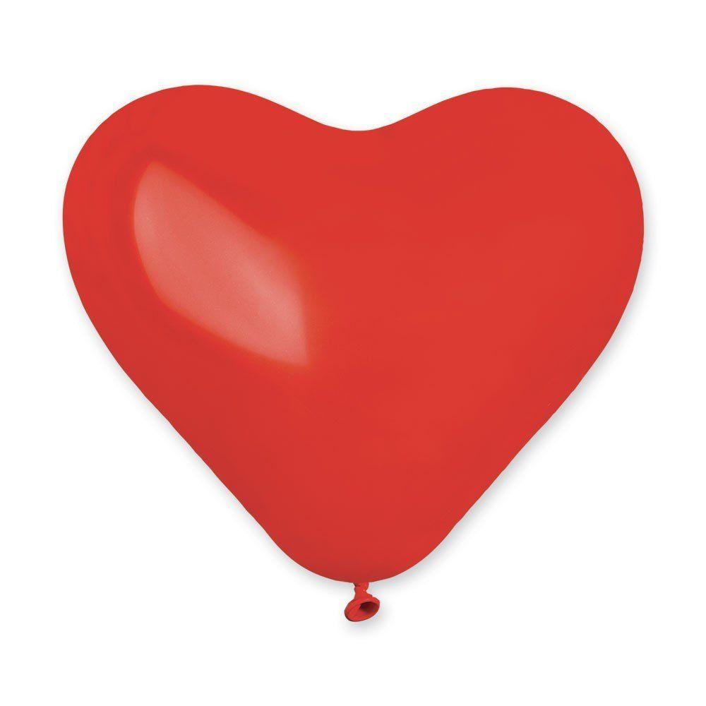 Воздушный шар латексный шар в форме сердца, диаметр 30см., наполнен гелием. Красного цвета