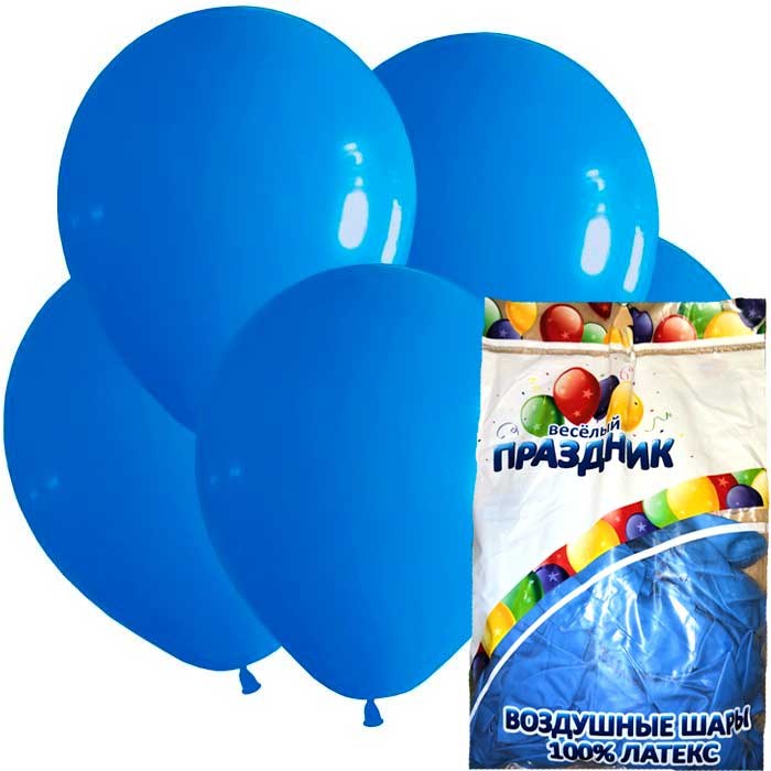Воздушные шары Китай голубые упаковка 100 штук 30 см