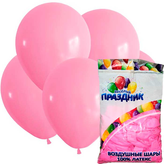 Воздушные шары Китай Розовые упаковка 100 штук 30 см