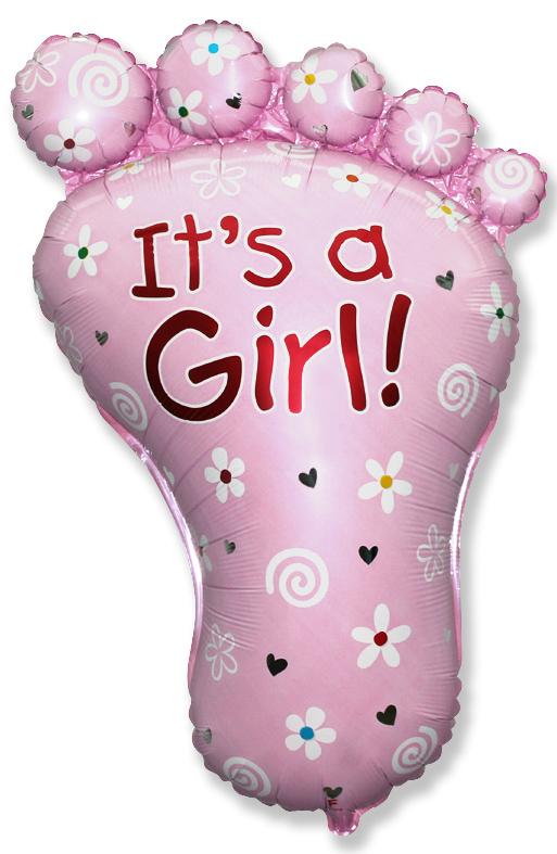 Фольгированный шар Ножка девочки, наполненный гелием с креплением на ленте. Размер 97 см.