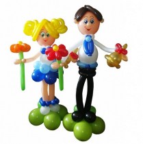 Фигуры Школьники 2 из воздушных шаров. Высота: до 1,5м. Цветовая гамма может быть любой. Стоимость одной фигуры 700р.