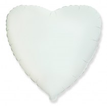 Фольгированное белое сердце, наполненное гелием