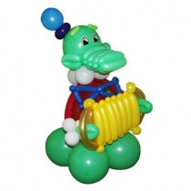 Фигура Крокодил Гена с гармошкой из воздушных шаров. Размеры: до 1м х 0,9м.