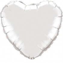 Фольгированное серебряное сердце, наполненное гелием