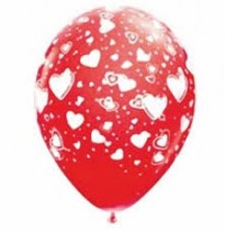 Воздушный шар с рисунком Сердца, 30 см., наполненный гелием и с бумажной лентой. Диаметр 30см., обработан составом HiFloat для увеличения срока полета. Срок полета 2-4 дня. Цвет: красный
