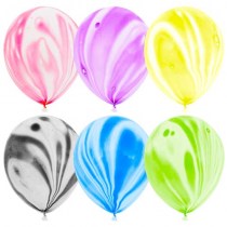 Латексный воздушный шар Агат, наполненный гелием и с бумажной лентой. ВНИМАНИЕ: указана цена за шар размером 30 см с обработкой составом Hi-Float для увеличения срока полета. Срок полета 3-4 дня. Цвет: ассорти
