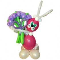 Фигура из воздушных шаров Зайчонок с букетом