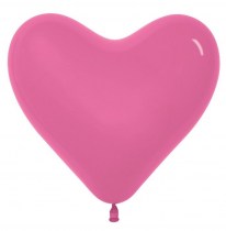 Воздушный шар латексный шар в форме сердца, диаметр 30см., наполнен гелием. Цвета фуксии