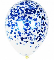 Воздушный шар с синим конфетти, наполненный гелием