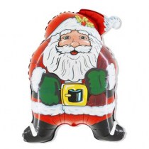 Фольгированный воздушный шар в виде знакомого всем персонажа Деда Мороза. Размер 73х57см. Наполнен гелием. Подвязан на ленте 120 см.